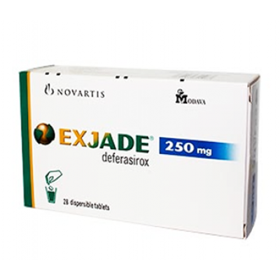 EXJADE 250 MG ( DEFERASIROX ) 28 DISPERSABLE TABLETS